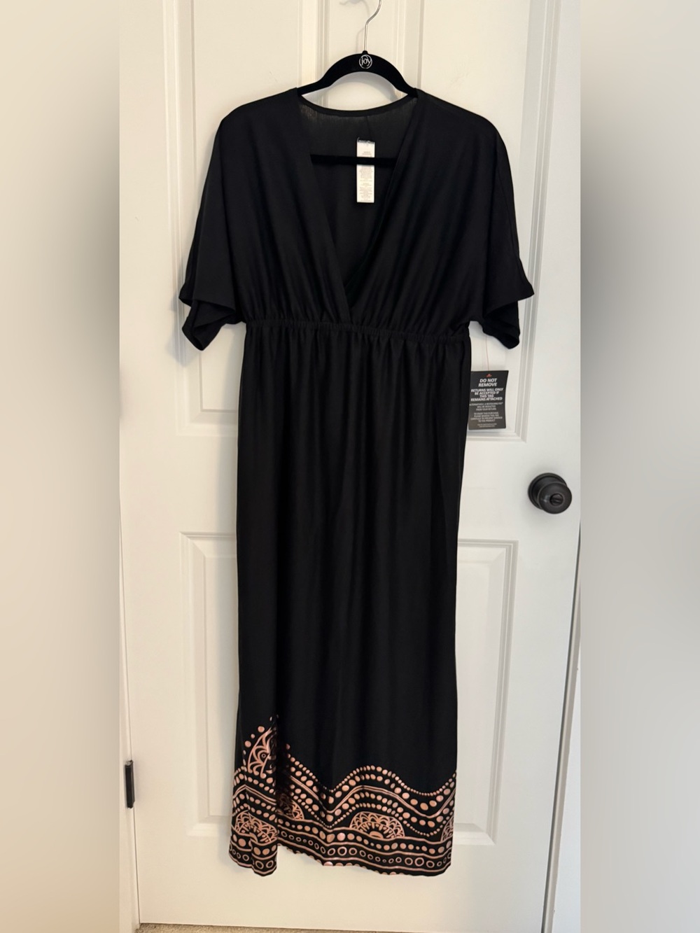 Swimsuits For All NWT Black/Copper Print Maxi Swim Cover Up Dress Size 10/12